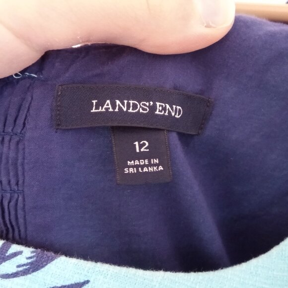 Lands' End Blue Floral Knee-Length Dress - Picture 2 of 9